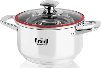 Каструля Krauff 0.7 л, 12 см, скляна кришка KRAUFF-000025 фото