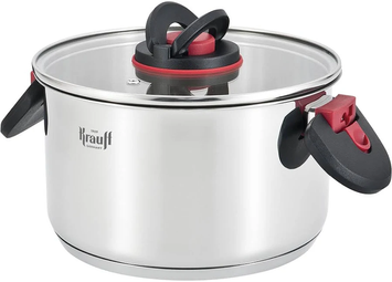 Каструля Krauff 4.7 л скляна кришка 22 см KRAUFF-000166 фото